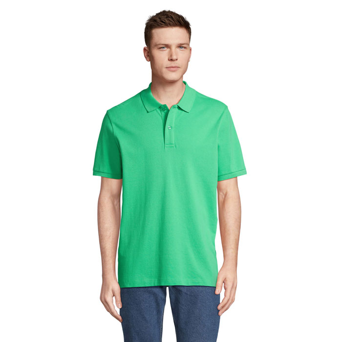Polo unisexe publicitaire en coton bio 210g PEGASE Vert printemps